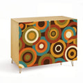 Mid-Century Modern Concentric Circle Storage Cabinet, Made in USA