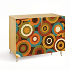 Mid-Century Modern Concentric Circle Storage Cabinet, Made in USA