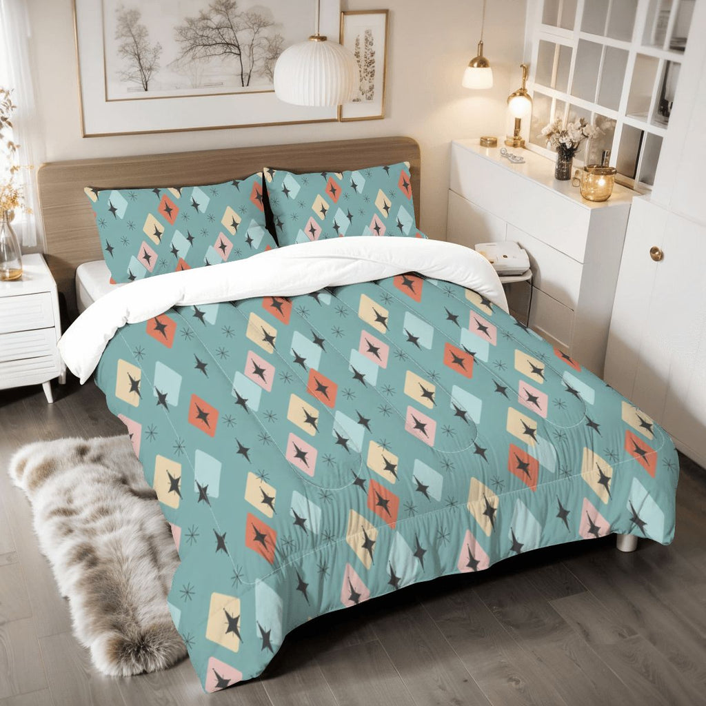Mid-Century Modern Geometric King Comforter Set