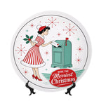 Mid-Century Modern Merriest Christmas Ceramic Decorative Plate