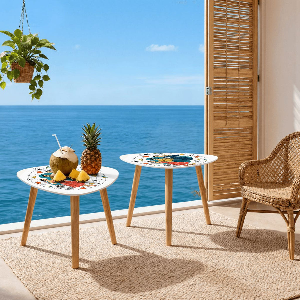 Mid-Century Modern Cocktail Hour Nesting Coffee Table Set
