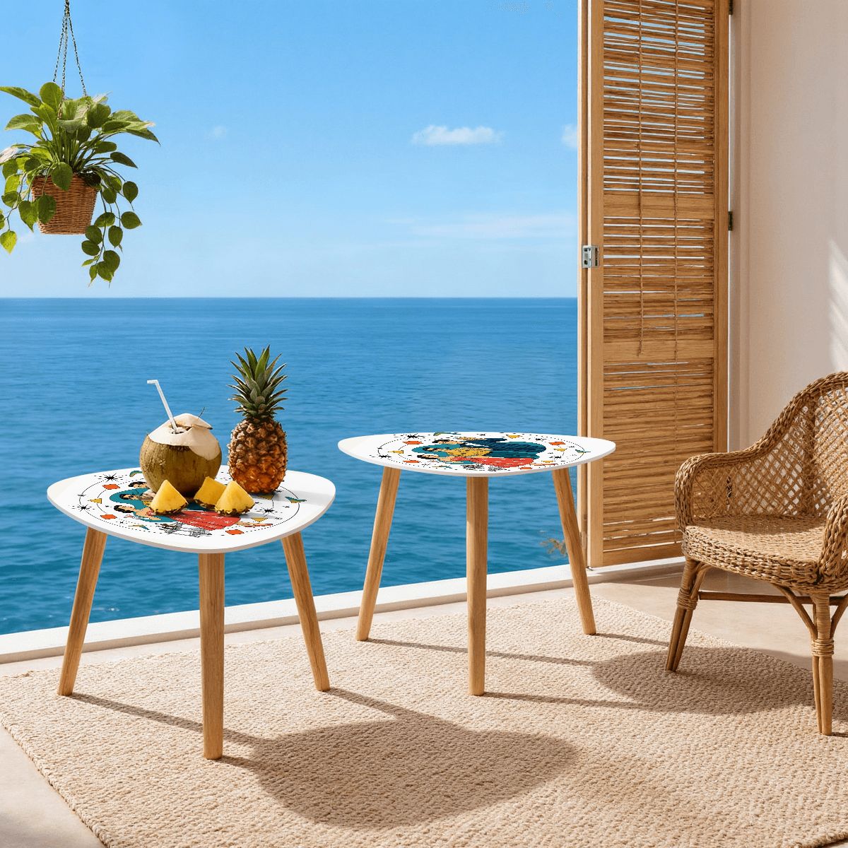 Mid-Century Modern Cocktail Hour Nesting Coffee Table Set