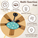 Turquoise Starburst 42-Inch Ceiling Fan with Light