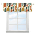 Mid-Century Modern Window Valance — Organic Pebble Repeat, 2 Panels (52"×18")