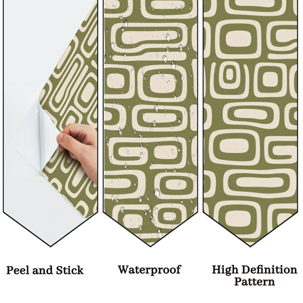 Mid-Century Organic Geometric Peel-and-Stick Wallpaper