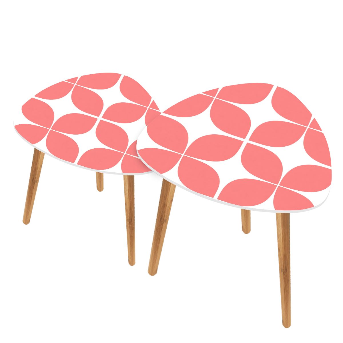Mid-Century Modern Pink Atomic Nesting Tables