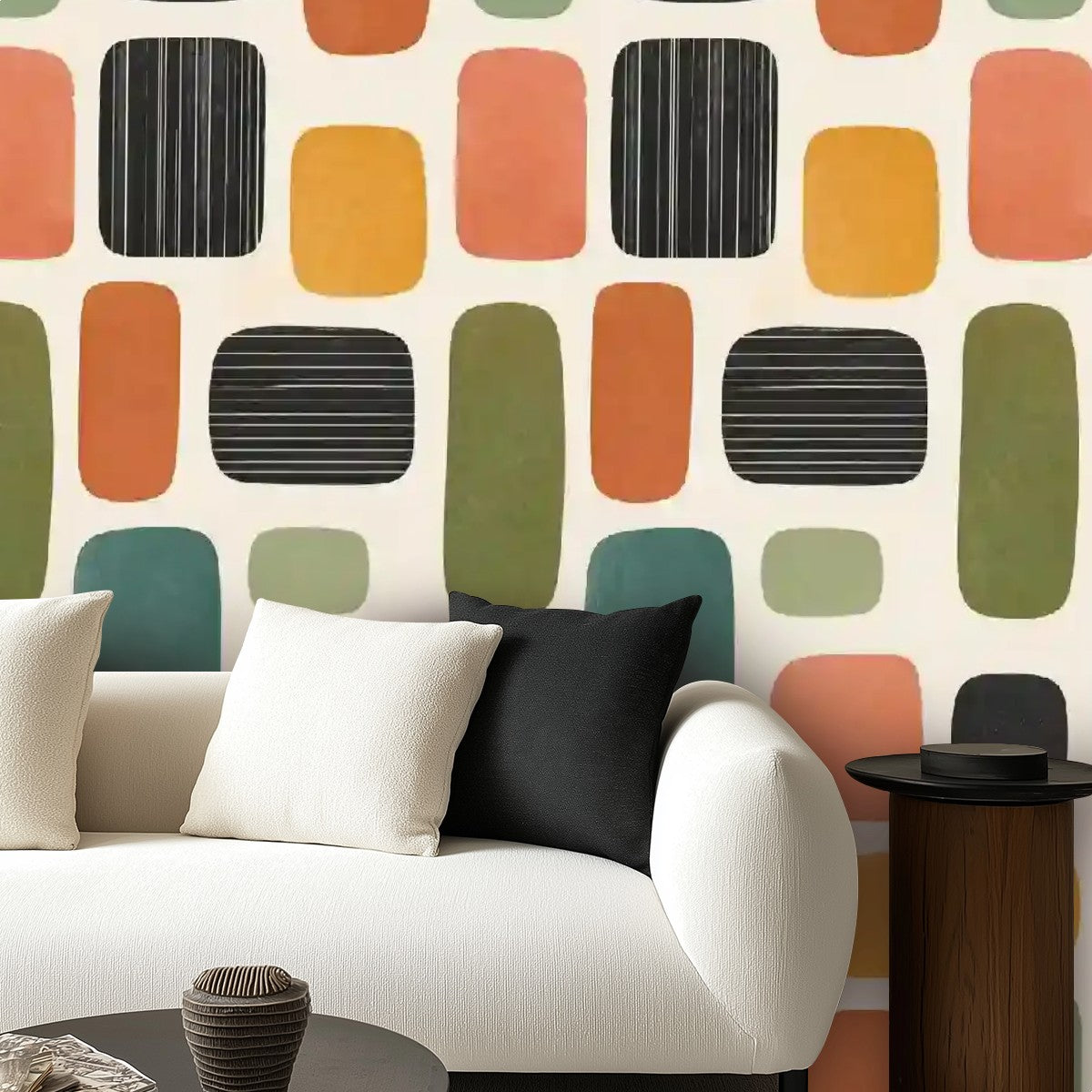 Retro Mosaic Mid-Century Modern Peel-and-Stick Wallpaper