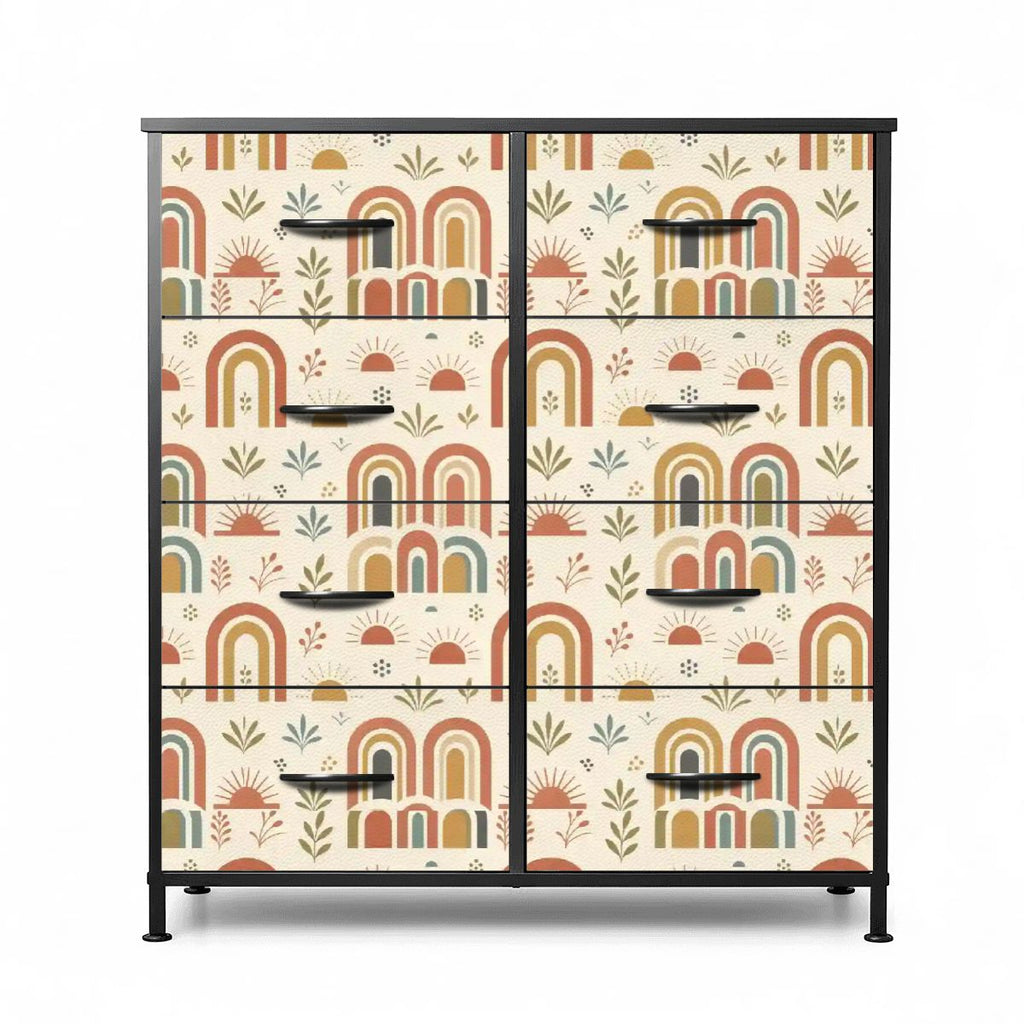 Mid-Century Modern Rainbow Arch 8-Drawer Dresser