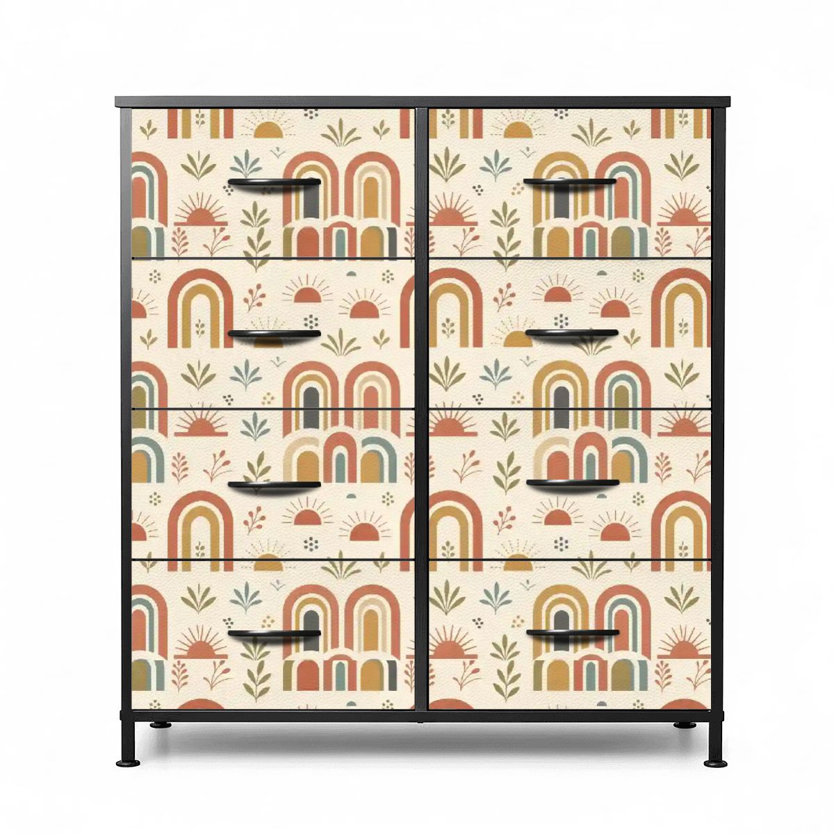 Mid-Century Modern Rainbow Arch 8-Drawer Dresser