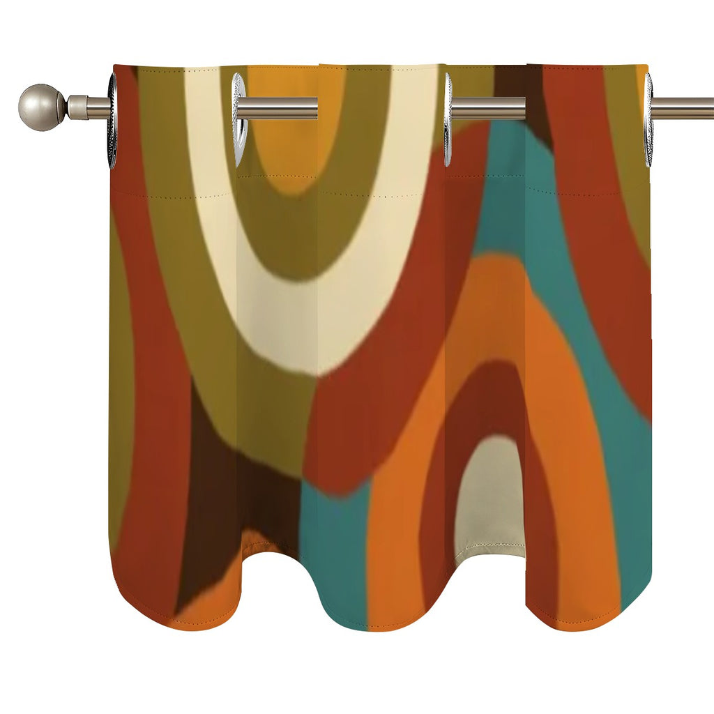 Mid-Century Modern Window Valance — Groovy Waves, 2 Panels (52"×18")