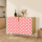 Mid-Century Modern Coral Atomic Geometric Storage Cabinet, Made in USA