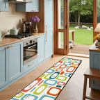 Mid-Century Modern Atomic Colorblock Runner Rug