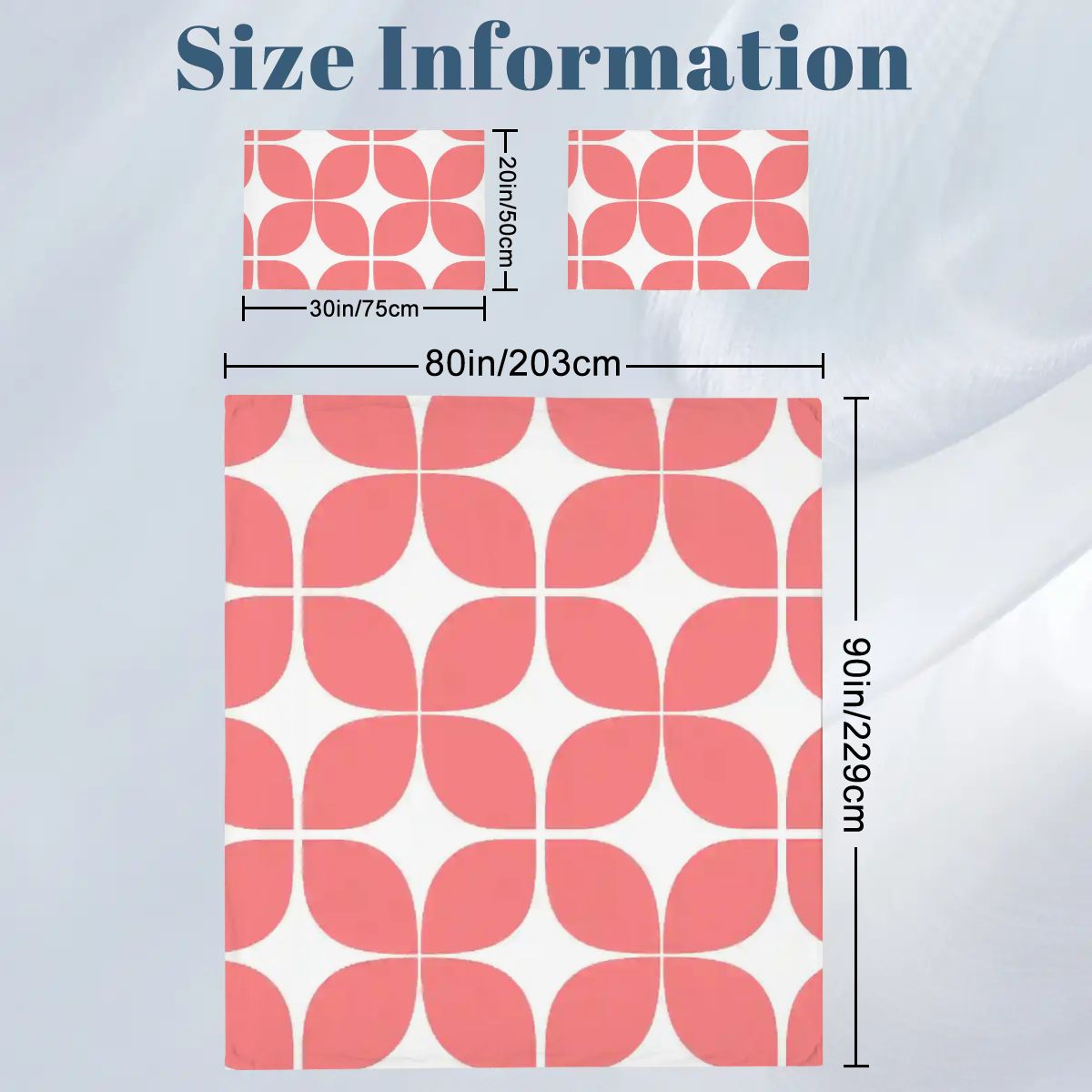 Mid-Century Modern Coral Geometric Duvet Cover Set