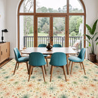 Mid-Century Modern Starburst Area Rug | Non-Slip Plush Floor Carpet
