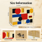 Bauhaus Geometric Wooden Storage Cabinet