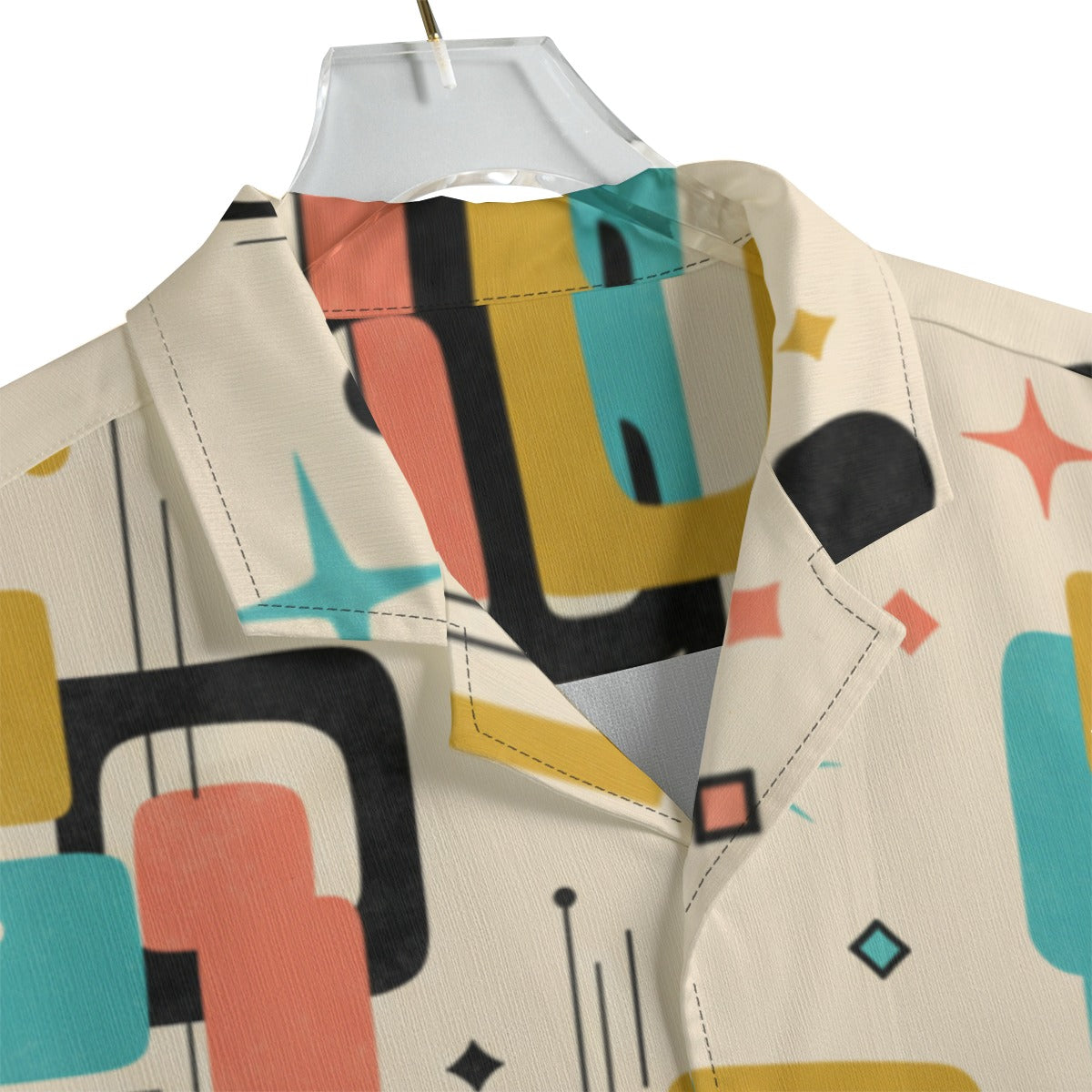 Men's Atomic Geometric Cuban-Collar Shirt