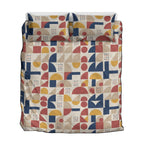 Mid-Century Modern Abstract Geometric Duvet Cover Set