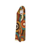 Retro Circles Shift Dress | Mid-Century Modern Short Sleeve Dress