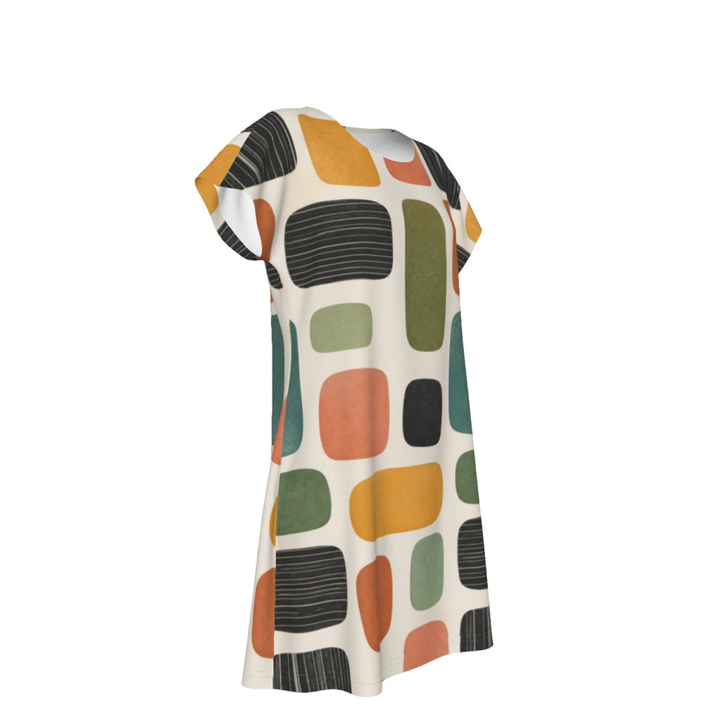 Mod Blocks Shift Dress | Mid-Century Modern Short Sleeve Dress