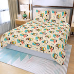 Mid-Century Modern Geometric Colorblock Duvet Cover Set