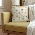 Mid-Century Modern Multicolor Starburst Accent Pillow