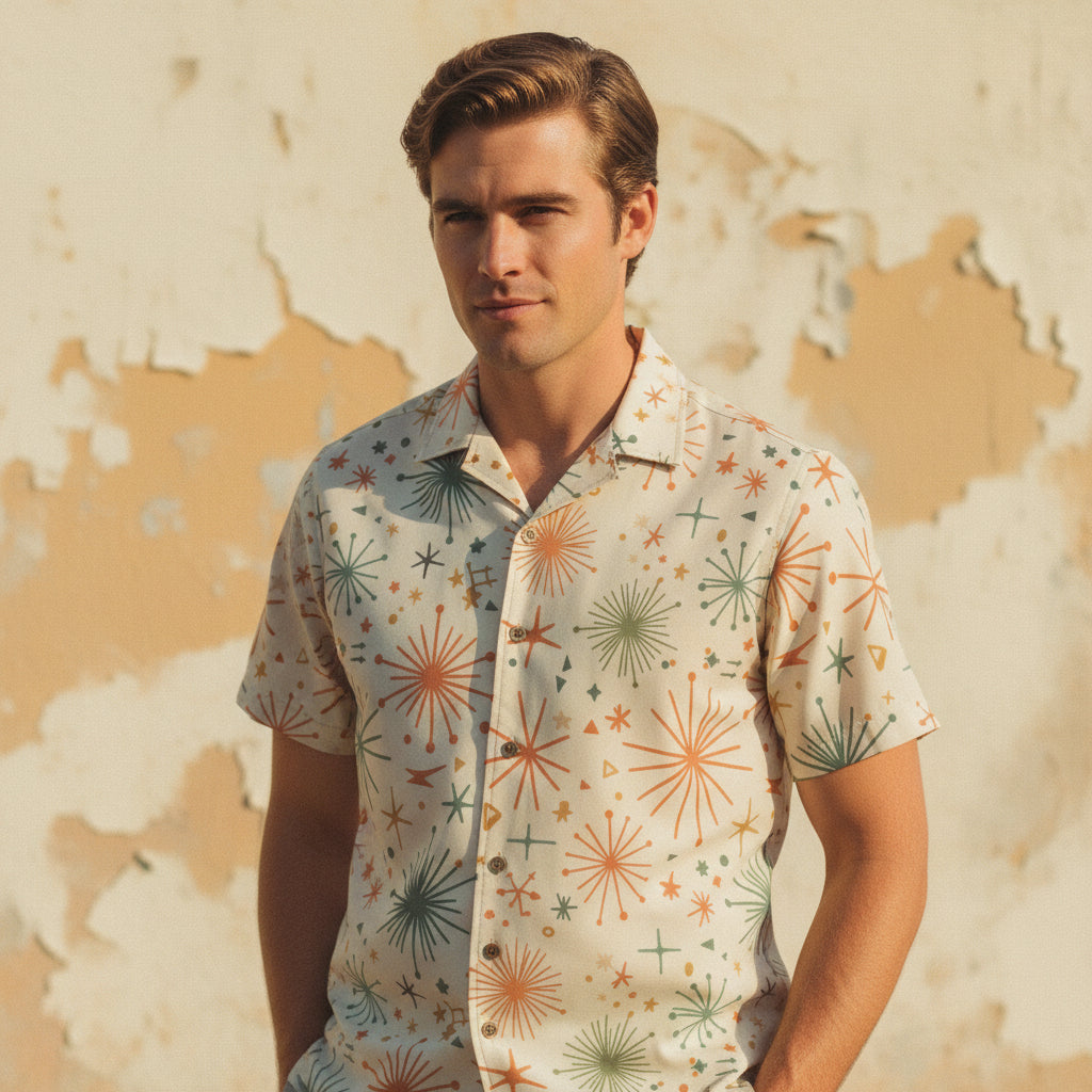 Men's Atomic Starburst Cuban-Collar Shirt