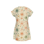 Starburst Print Shift Dress | Mid-Century Modern Short Sleeve Dress