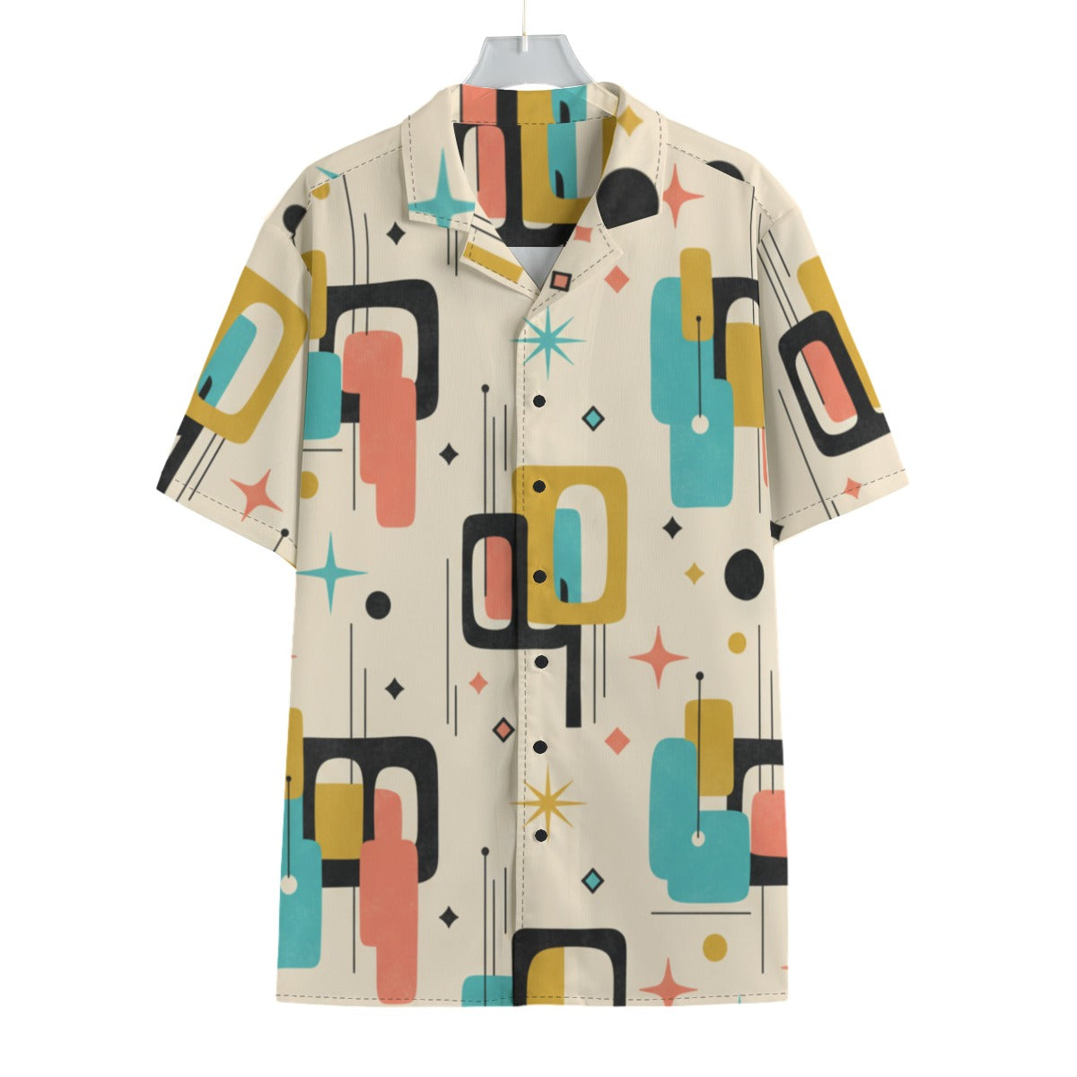 Men's Atomic Geometric Cuban-Collar Shirt