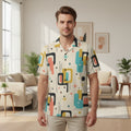 Men's Atomic Geometric Cuban-Collar Shirt