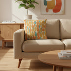 Mid-Century Modern Teardrop Geometric Accent Throw Pillow