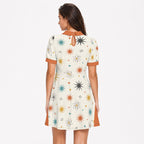 All-Over Print Women's A-Line Dress With Peter Pan Neck