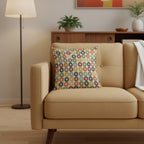 Mid-Century Modern Circular Medallion Accent Pillow