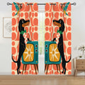 Mid-Century Modern Atomic Cat Blackout Curtains