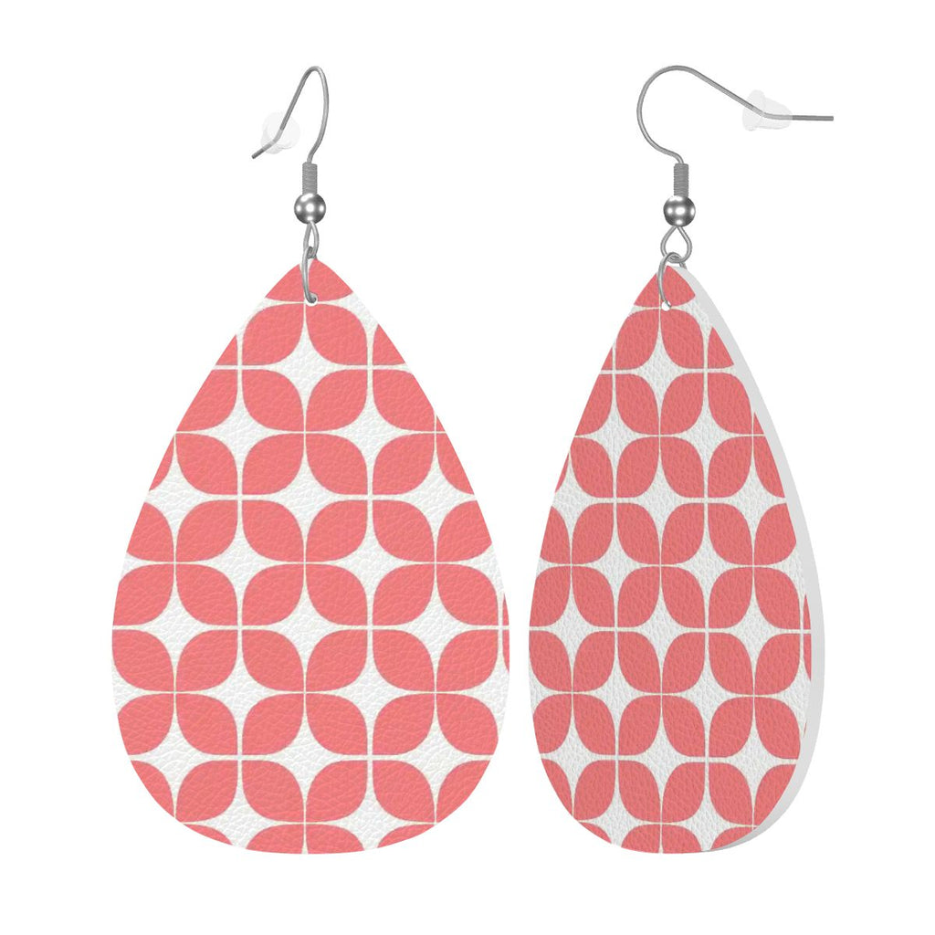 MCM-Era Atomic Circle Print Teardrop Earrings