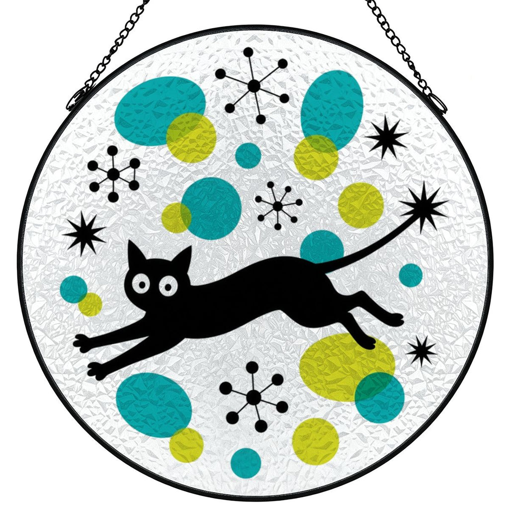 Atomic Cat Glass Window Suncatcher