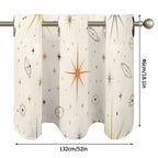 Mid-Century Modern Window Valance — Atomic Starburst, 2 Panels (52"×18")