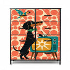 Mid-Century Modern Dachshund Colorblock 8-Drawer Dresser