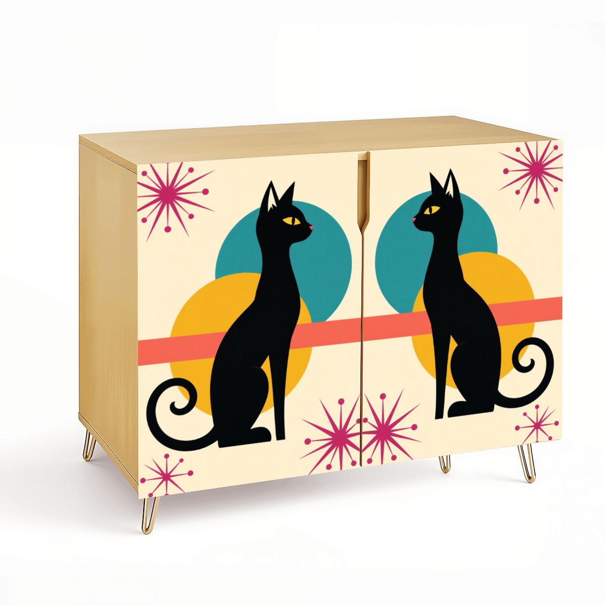Mid-Century Modern Cat Storage Cabinet, Made in USA