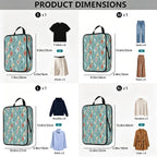 Mid-Century Modern Teal Pattern 4-Piece Packing Cube Set