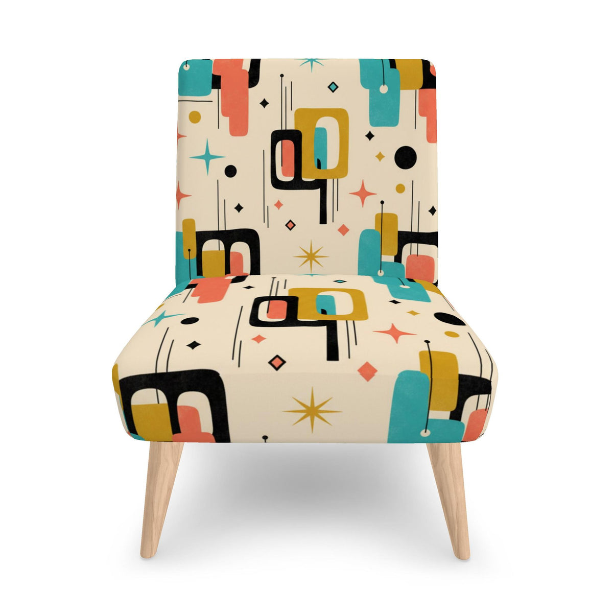 Atomic Geometry Velour Accent Chair