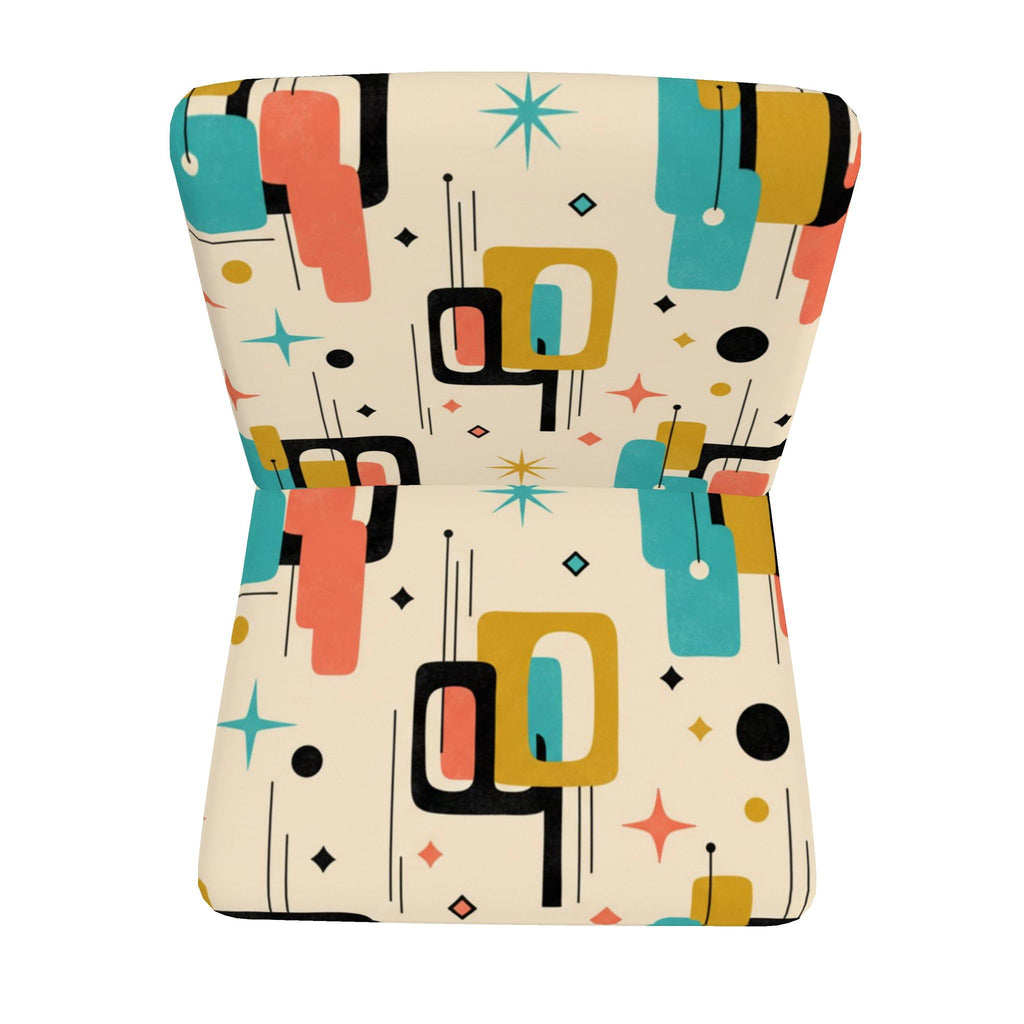 Atomic Geometry Velour Accent Chair