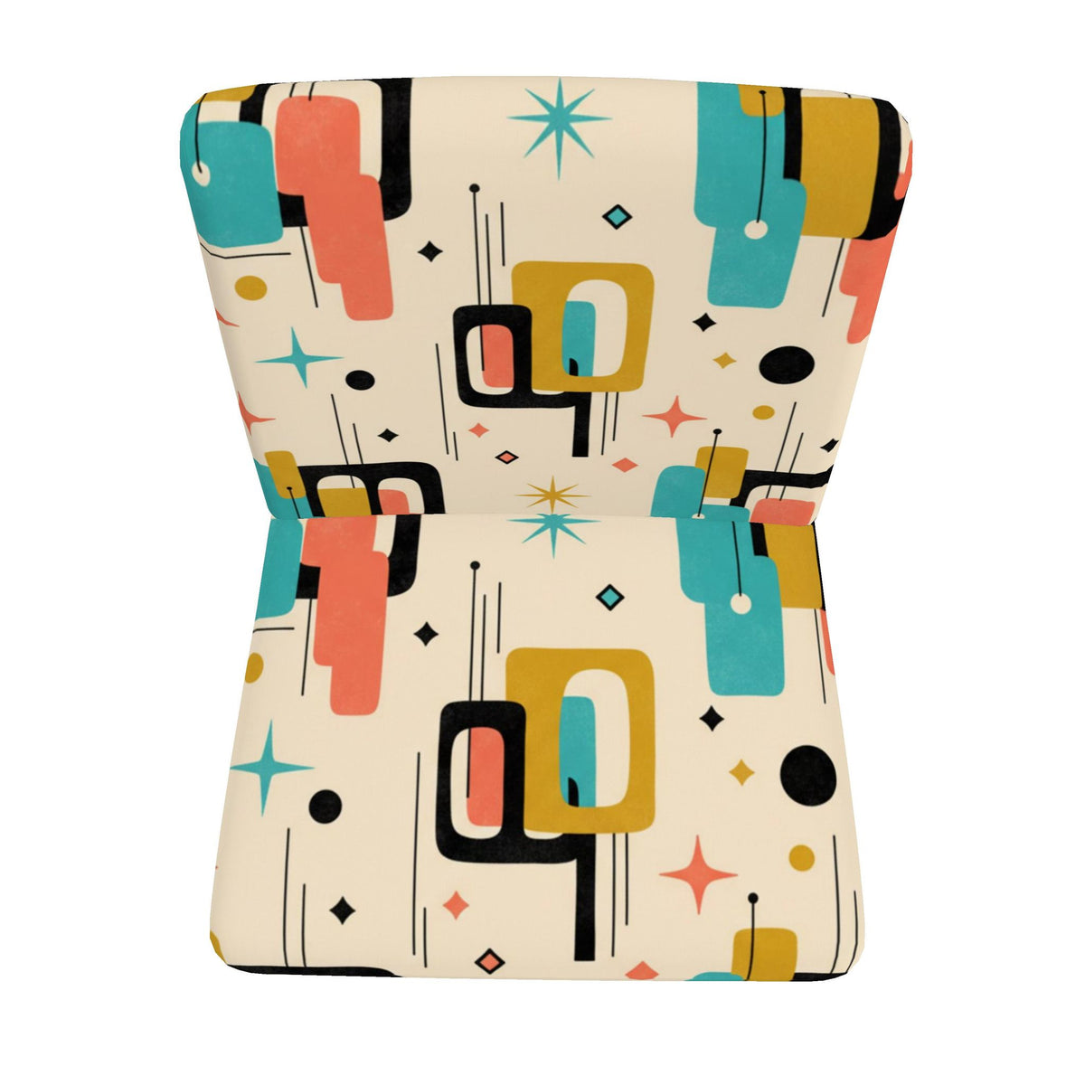 Atomic Geometry Velour Accent Chair