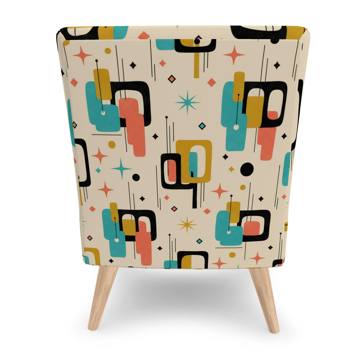 Atomic Geometry Velour Accent Chair