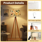 Mid-Century Modern Geo-Organic Print Tripod Floor Lamp