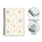 Mid-Century Modern Atomic Starburst Spiral Notebook