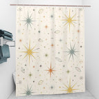 Mid-Century Modern Atomic Starburst Shower Curtain