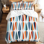 Mid-Century Modern Teardrop Geometric Duvet Cover Set