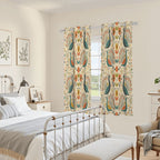 Mid-Century Modern Botanical Blackout Curtains, Set of 2