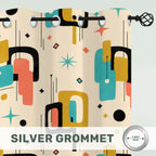 Atomic Bloom Mid-Century Modern Blackout Curtains