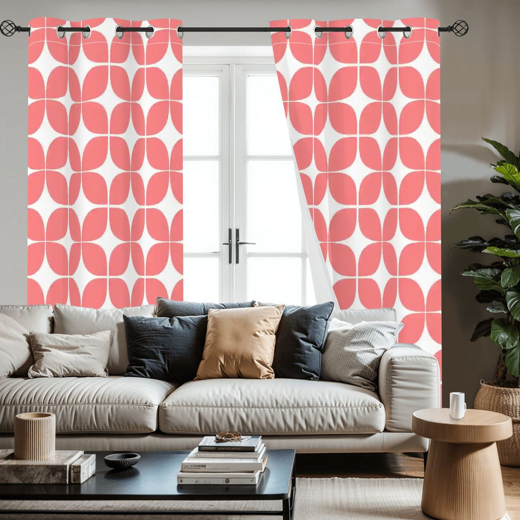 Atomic Pebble Mid-Century Modern Blackout Curtains